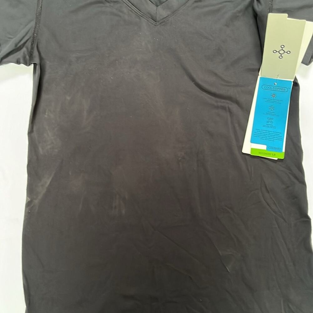 Tommie Copper Womens Vitality T Shirt Short Sleeve V Neck Large Black DIRTY - Picture 6 of 9